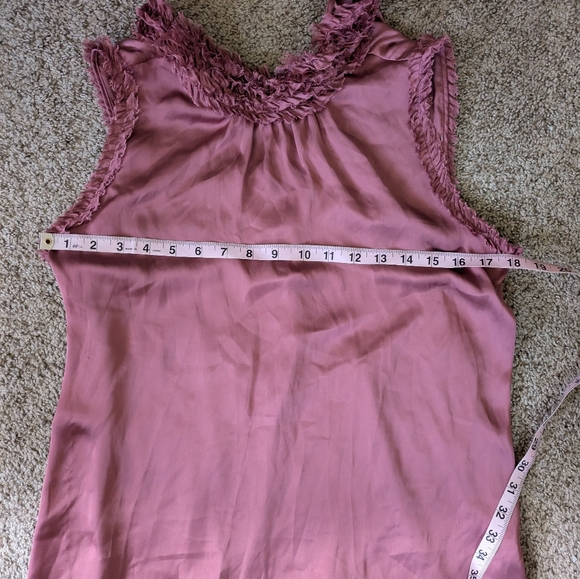Zara Rose Mauve Pink Sleeveless Ruffle Neck Shirt Size S - Picture 9 of 9